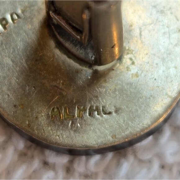 Alpaca Mexico Black and Silver Aztec Tribal Design Cufflinks - Picture 3 of 7